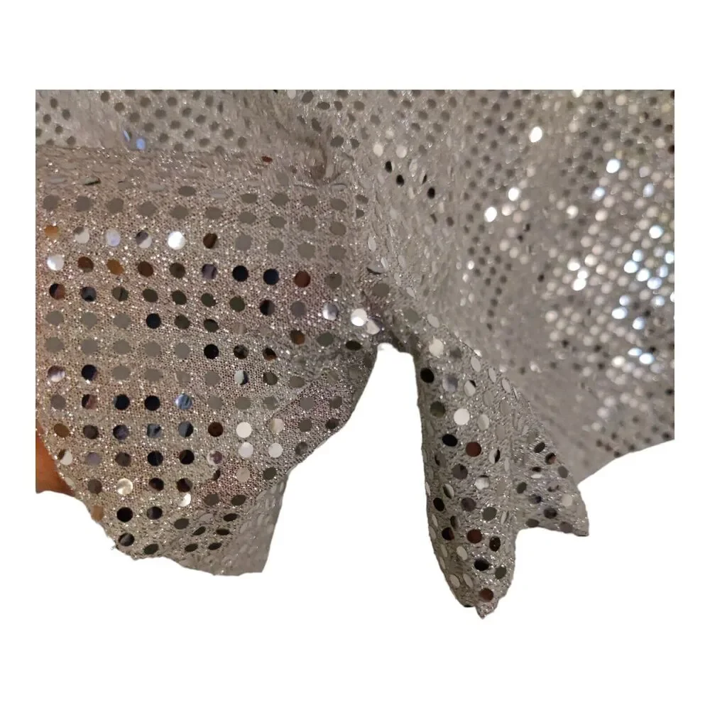 Girls Sequin Dance Shorts  Silver/Black Cheer Costume Jazz Size Medium